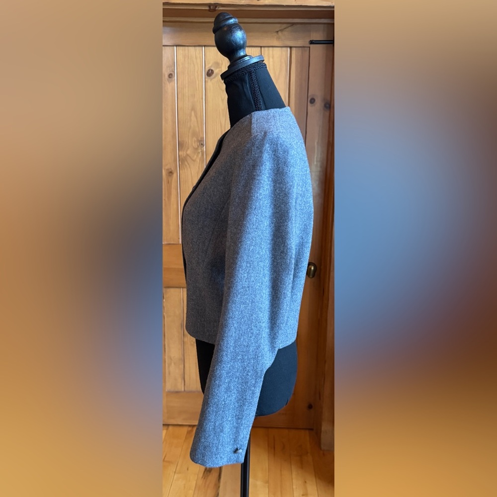 Pendleton Vintage Gray Lined Cropped Wool Blazer … - image 5